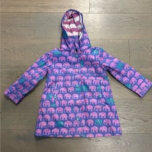 Hatley girls purple elephant raincoat 5T EUC retail $98